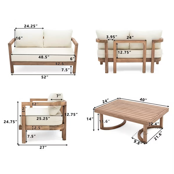xBeStill Retreat™ Acacia Outdoor Loveseat Set for Calm, Intentional Living