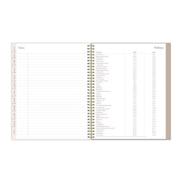 xBeStill Plans™ 2026–2027 8.5”x11” Weekly & Monthly Planner RP Dalmatia Tan Wirebound Organizer