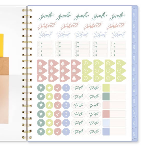 xBeStill Plans™ 2026–2027 Weekly & Monthly Planner 8.5”x11” Large Larkspur Garden Agenda Organizer