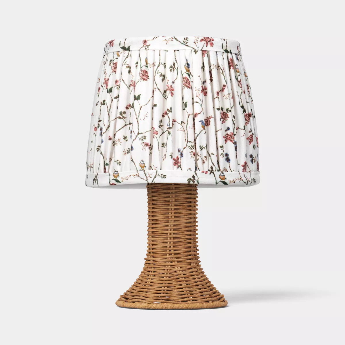 xBeStill Home™ Mini Rattan Table Lamp Brown Pleated Shade Cozy Bedroom Desk Accent Light