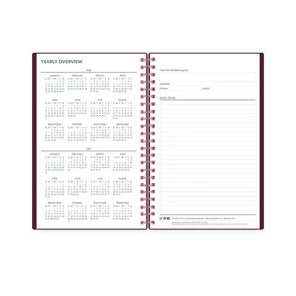 xBeStill Plans™ Blue Sky 2026 Weekly & Monthly Planner 5”x8” Elvy Agenda Organizer