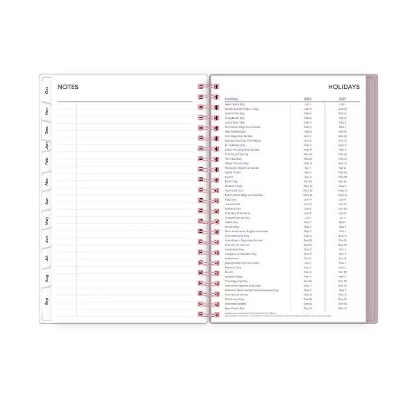 xBeStill Plans™ 2026 Weekly & Monthly Planner 5”x8” Purple Stripe Organizer w/ Double Pockets