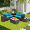 xBeStill Retreat™ Turquoise Fire Pit Lounge Set for Relaxed Coastal Living