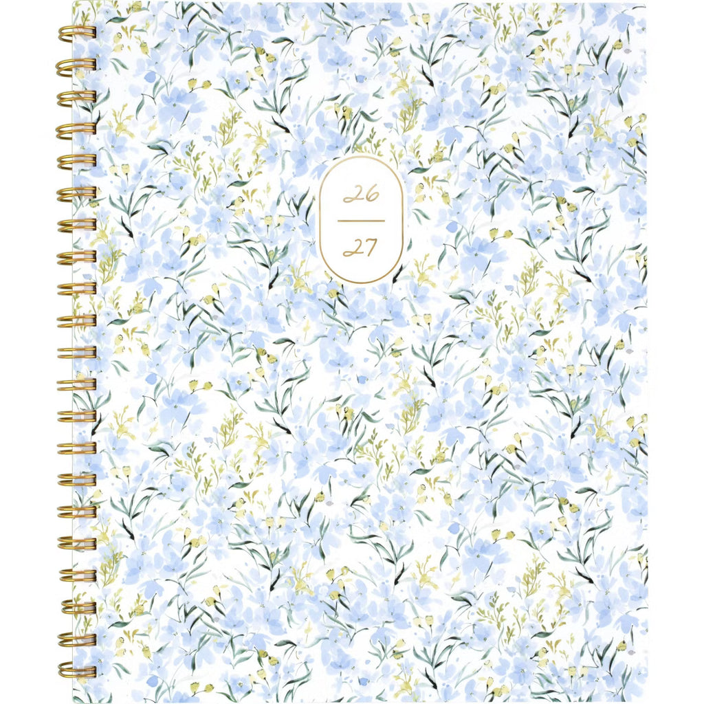 xBeStill Plans™ 2026–2027 Weekly & Monthly Planner 8.5”x11” Large Larkspur Garden Agenda Organizer