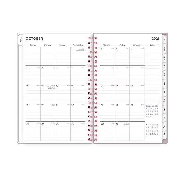 xBeStill Plans™ 2026 Weekly & Monthly Planner 5”x8” Purple Stripe Organizer w/ Double Pockets