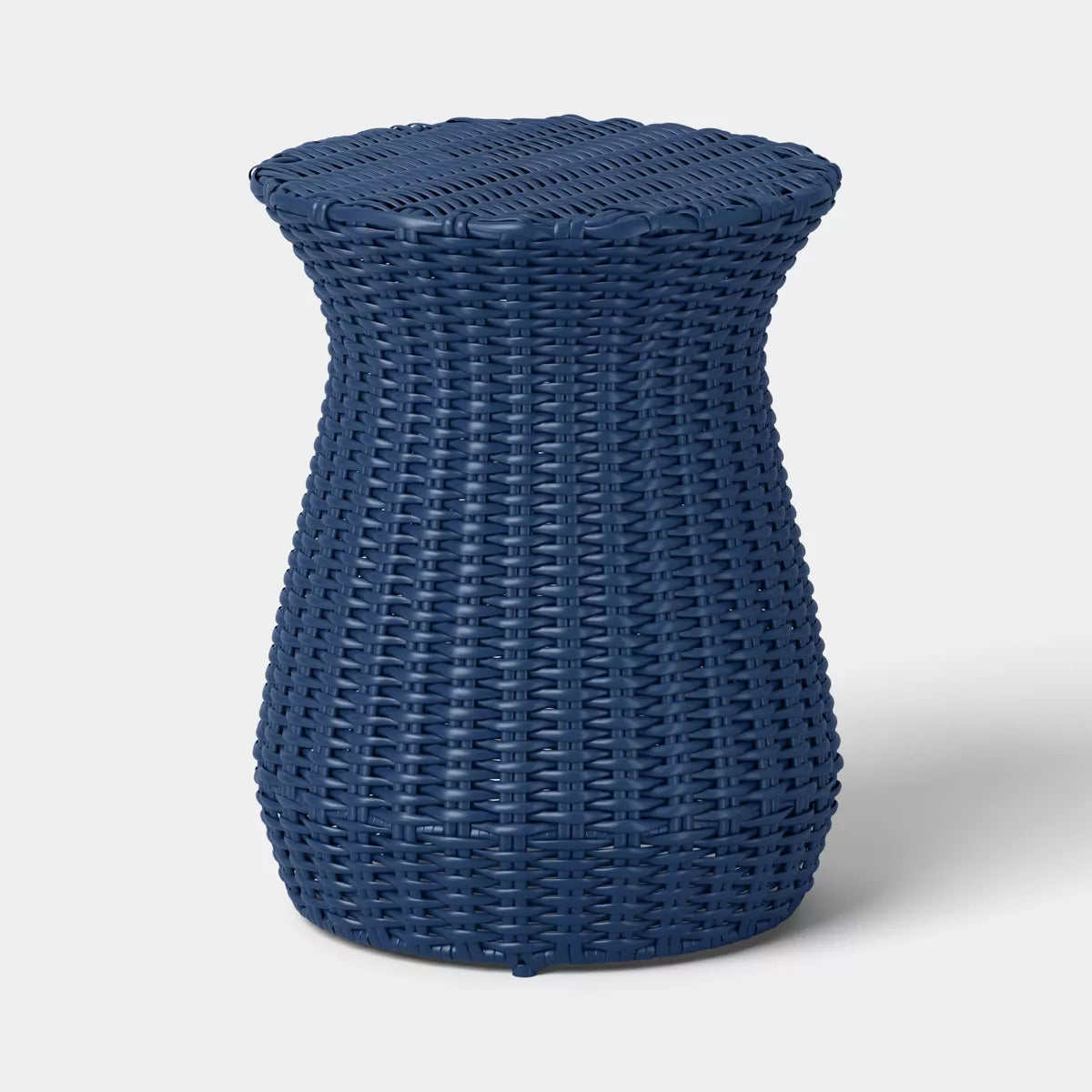 xBeStill Home™ All-Weather Wicker Round Rope Patio End Table Tan Outdoor Accent Table Threshold Style