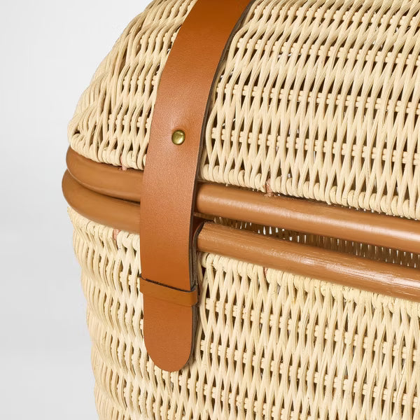 xBeStill Home™ Woven Rattan Storage Trunk – Modern Natural Decorative Storage Chest Brown
