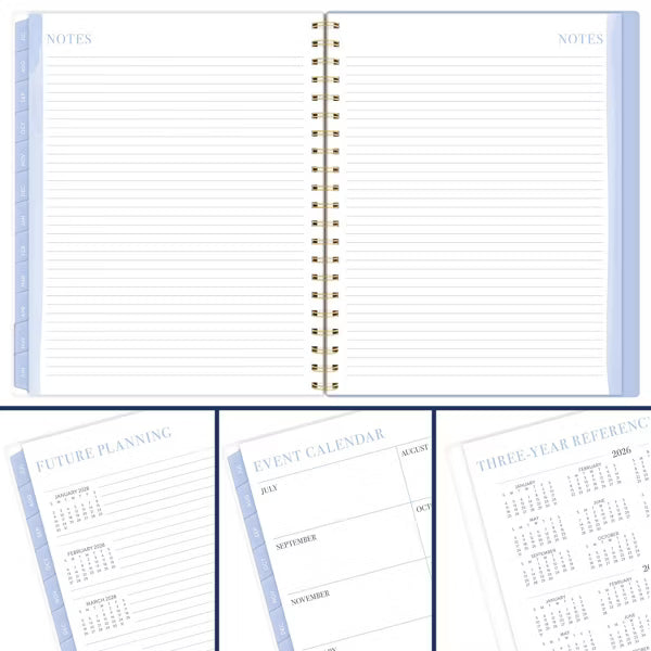 xBeStill Plans™ 2026–2027 Weekly & Monthly Planner 8.5”x11” Large Larkspur Garden Agenda Organizer