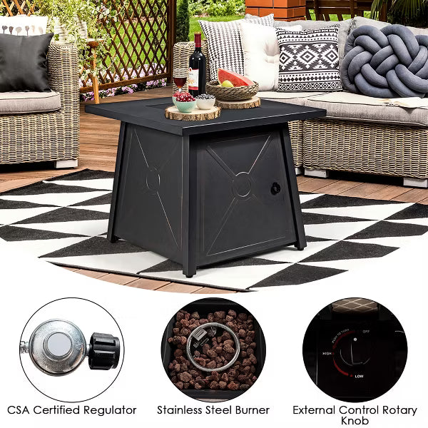 xBeStill Noir Retreat™ 9-Piece Fire Pit Lounge Set for Elevated Outdoor Living