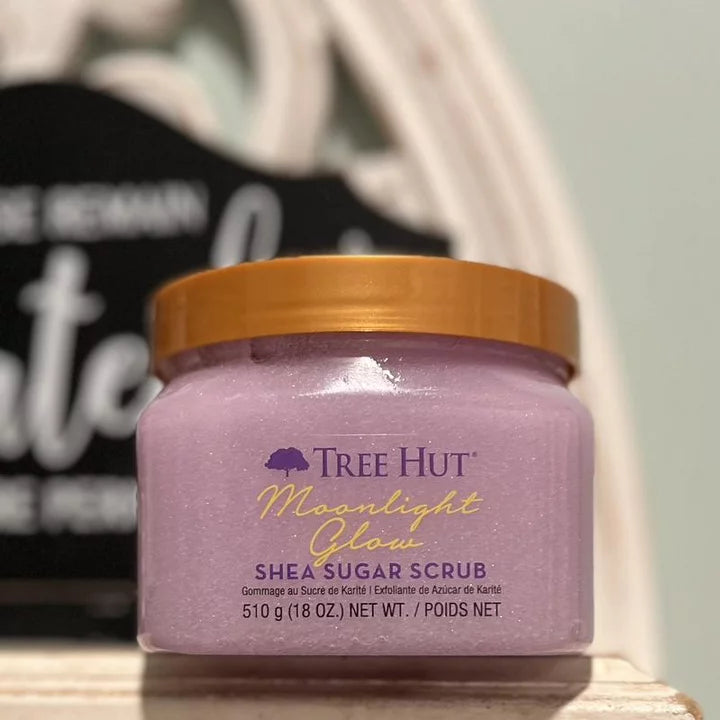 Quiet Moments™ Tree Hut Moonlight Glow Shea Sugar Body Scrub 18oz – Vegan Hydrating Exfoliating Spa Body Polish