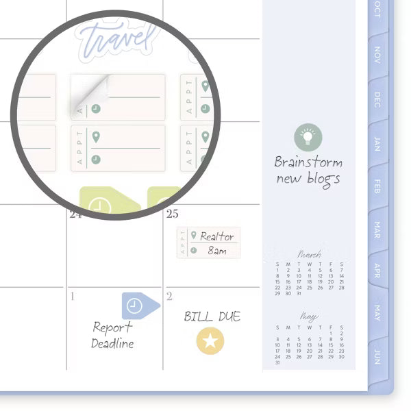 xBeStill Plans™ 2026–2027 Weekly & Monthly Planner 8.5”x11” Large Larkspur Garden Agenda Organizer