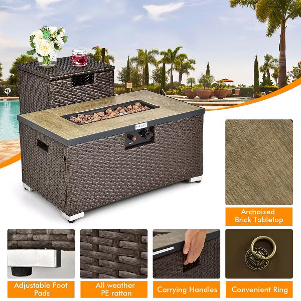 xBeStill Retreat™ Turquoise Fire Pit Lounge Set for Relaxed Coastal Living