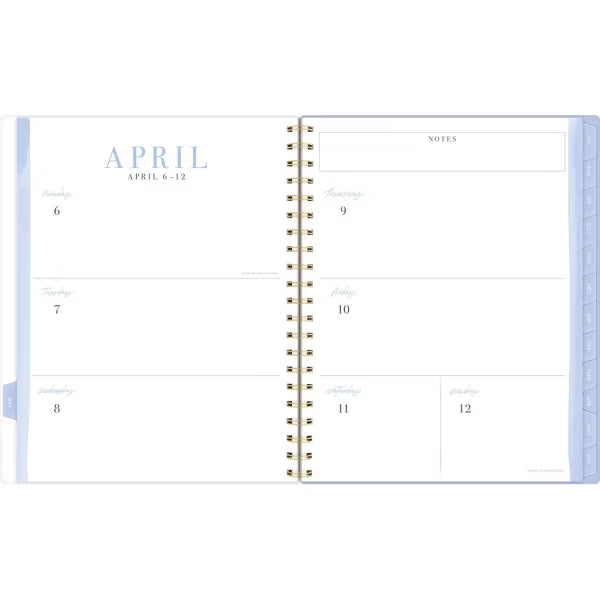 xBeStill Plans™ 2026–2027 Weekly & Monthly Planner 8.5”x11” Large Larkspur Garden Agenda Organizer