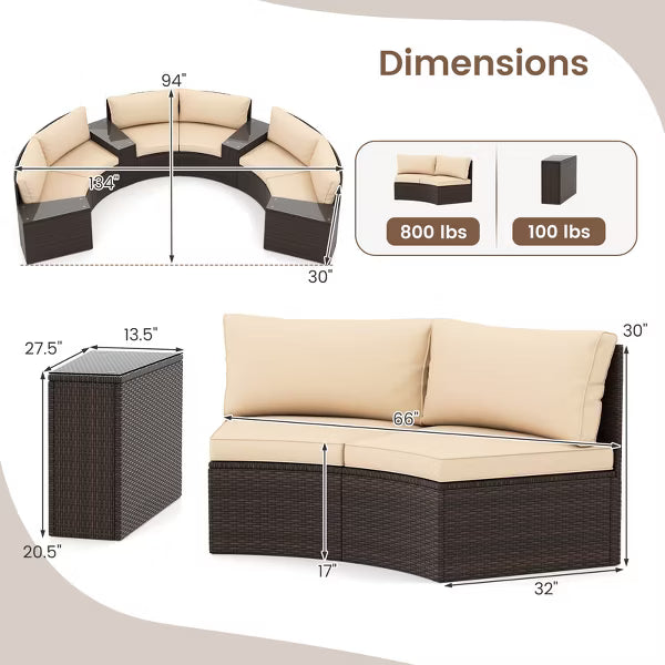 xBeStill Retreat™ Curved Patio Lounge Set for Elevated Outdoor Gatherings