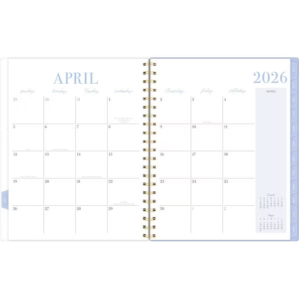 xBeStill Plans™ 2026–2027 Weekly & Monthly Planner 8.5”x11” Large Larkspur Garden Agenda Organizer