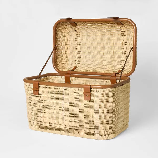 xBeStill Home™ Woven Rattan Storage Trunk – Modern Natural Decorative Storage Chest Brown