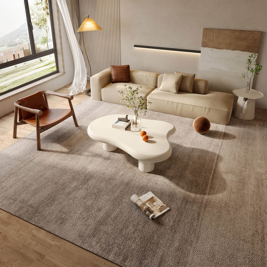 xBeStill Cloud Coffee Table – 46" Modern White Sculptural Center Table with 3-Leg Design