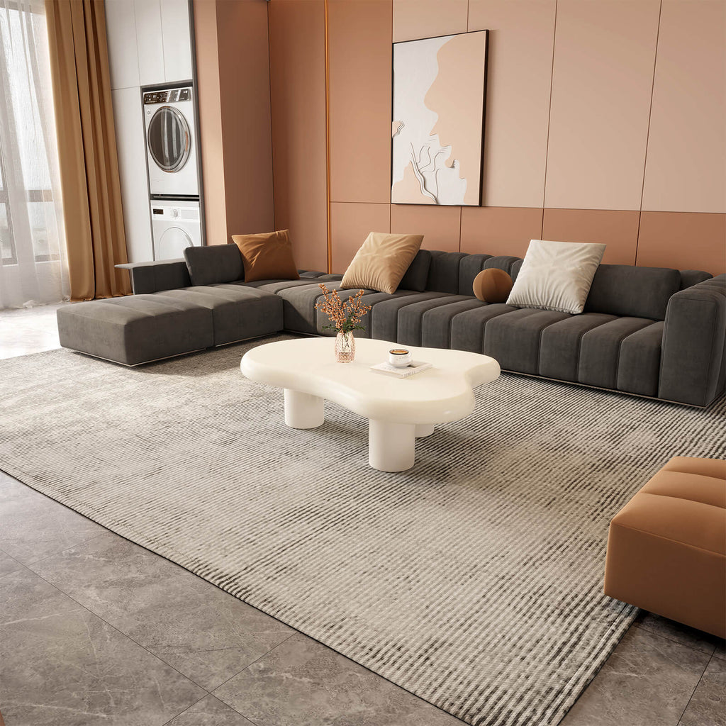 xBeStill Cloud Coffee Table – 46" Modern White Sculptural Center Table with 3-Leg Design