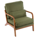 Quiet Moments™ Heritage Mid-Century Accent Chair – Dark Green Linen