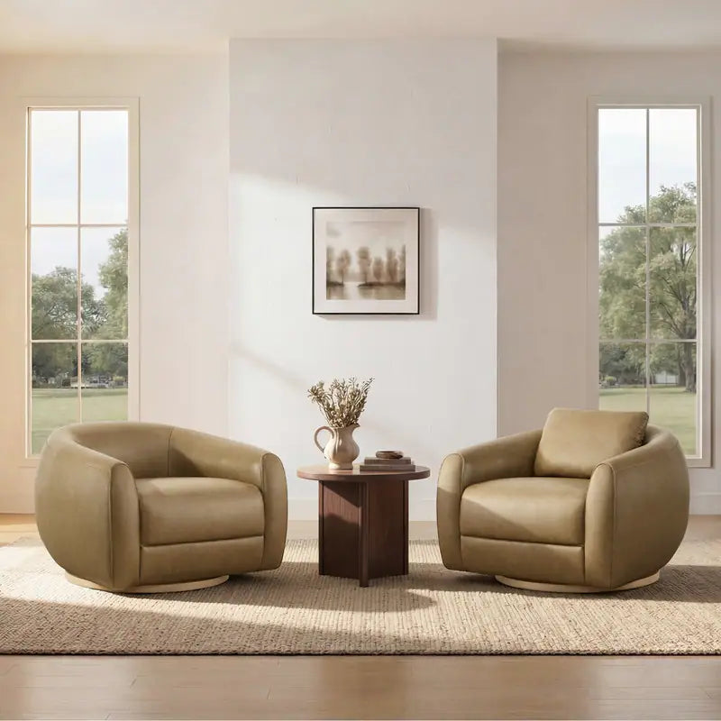 Quiet Moments™ Haven Swivel Accent Chair Set – Mocha (Set of 2)