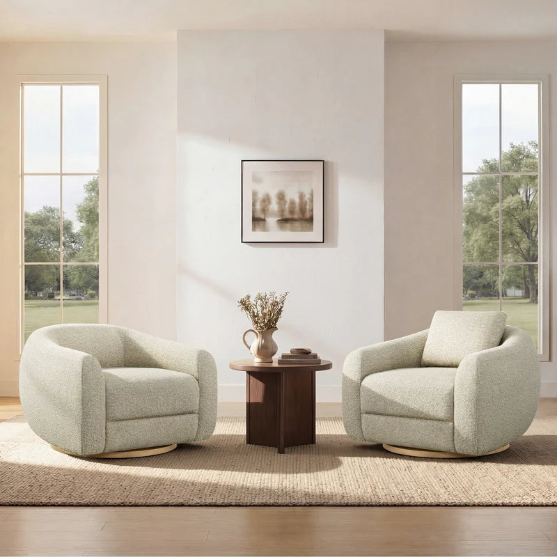 Quiet Moments™ Haven Swivel Accent Chair Set – Oatmeal (Set of 2)