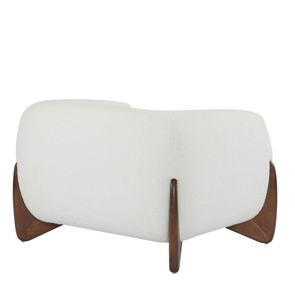 Quiet Moments™ Tina Bouclé Club Chair – Ivory White