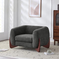 Quiet Moments™ Tina Bouclé Club Chair – Dark Gray & Walnut