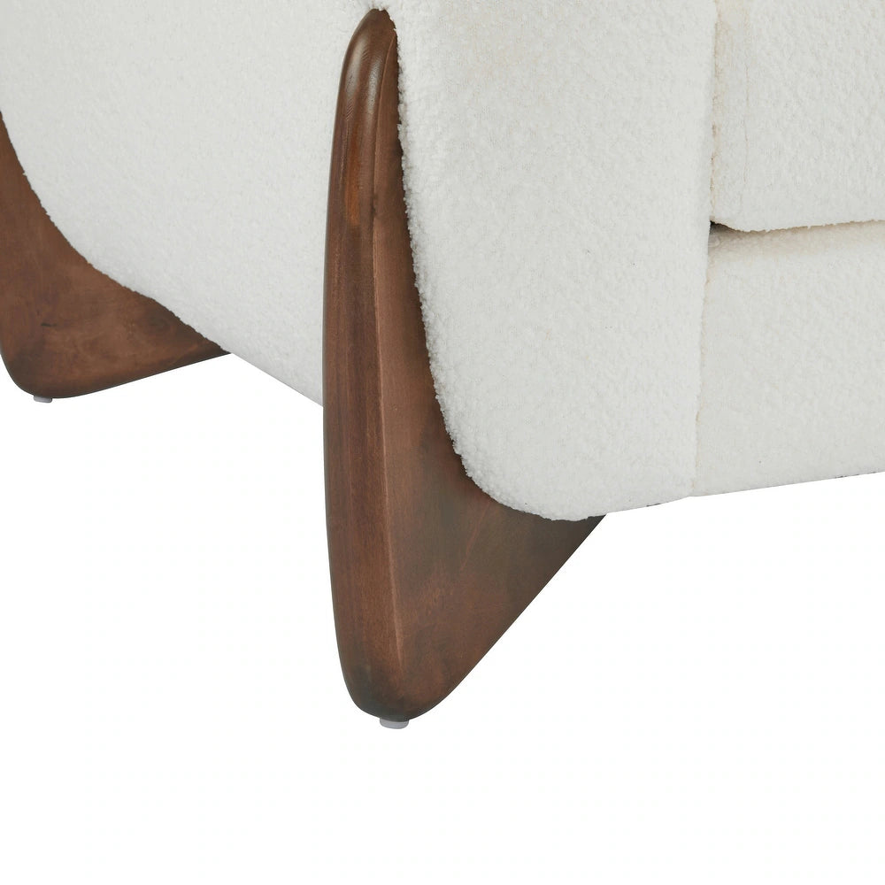Quiet Moments™ Tina Bouclé Club Chair – Ivory White