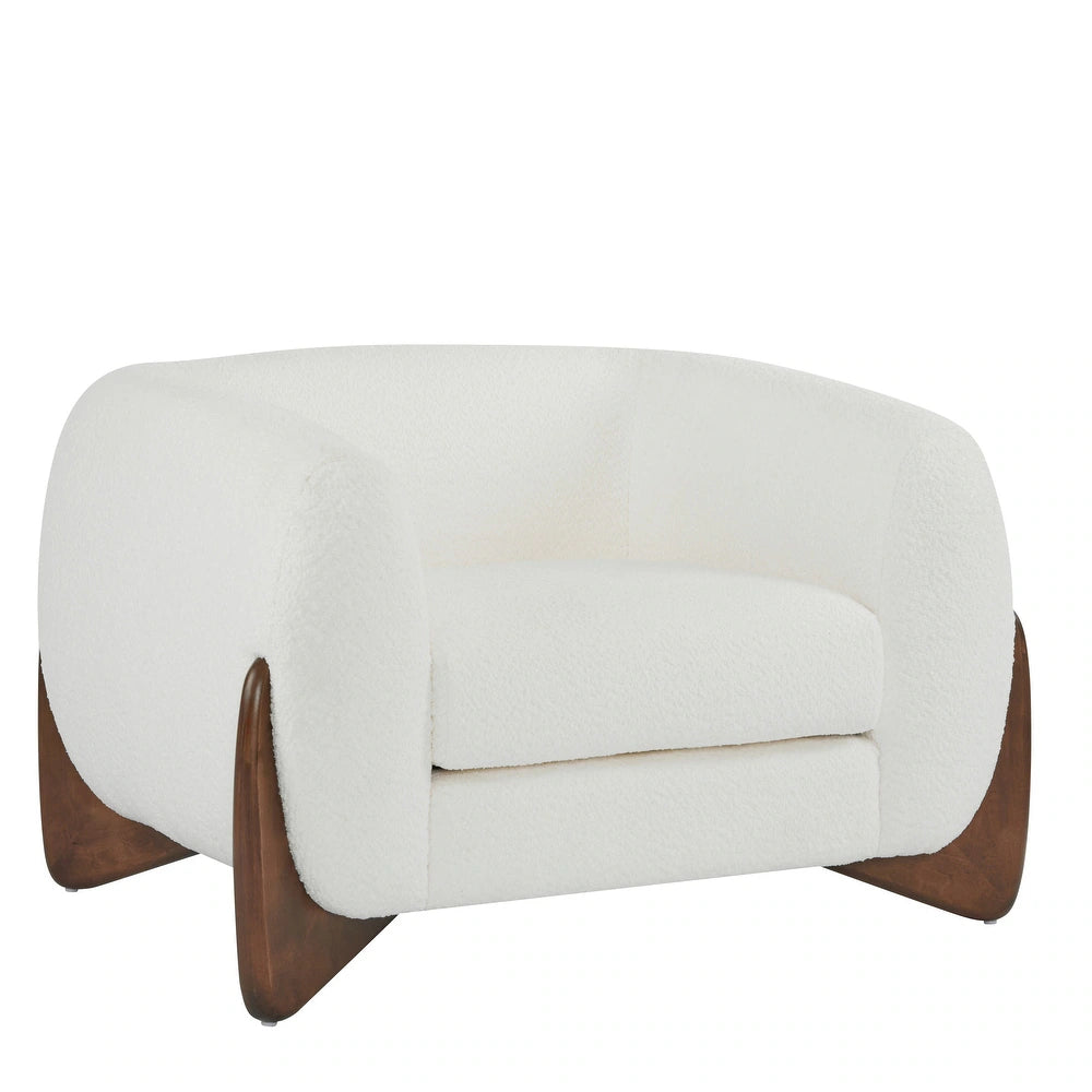 Quiet Moments™ Tina Bouclé Club Chair – Ivory White