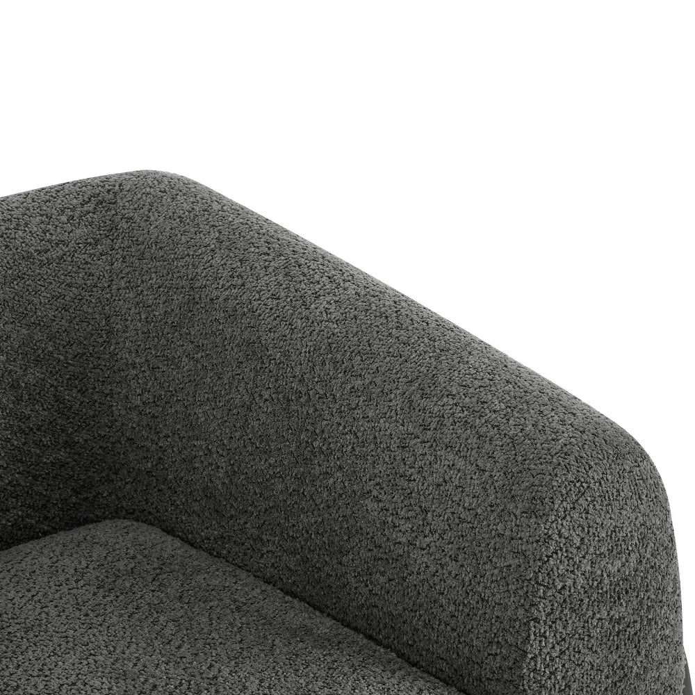 Quiet Moments™ Tina Bouclé Club Chair – Dark Gray & Walnut