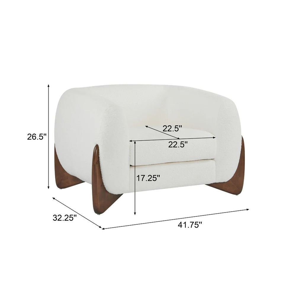 Quiet Moments™ Tina Bouclé Club Chair – Ivory White