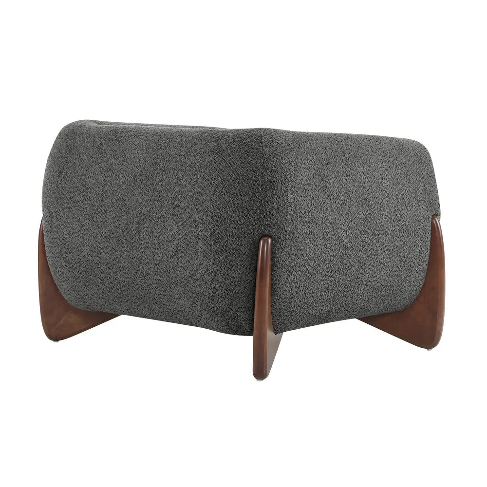 Quiet Moments™ Tina Bouclé Club Chair – Dark Gray & Walnut