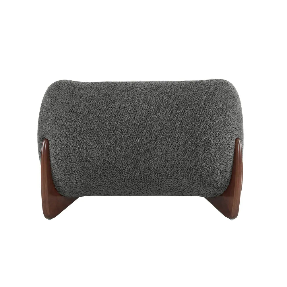Quiet Moments™ Tina Bouclé Club Chair – Dark Gray & Walnut