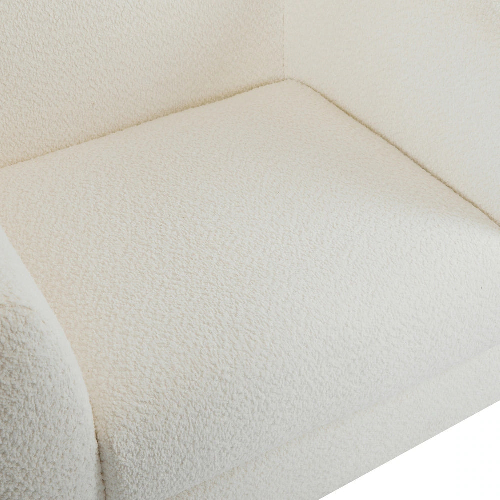 Quiet Moments™ Tina Bouclé Club Chair – Ivory White