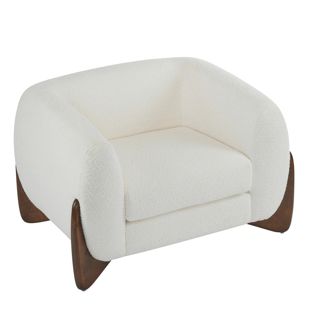 Quiet Moments™ Tina Bouclé Club Chair – Ivory White