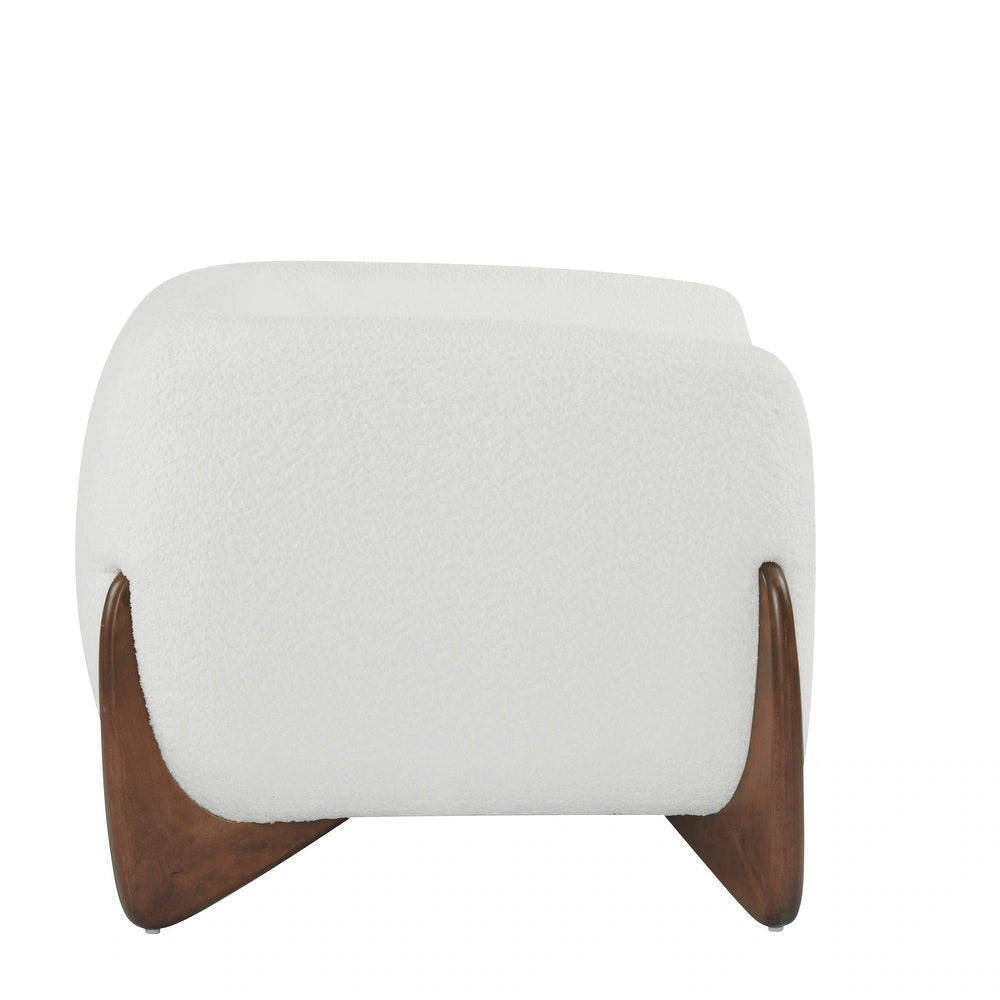 Quiet Moments™ Tina Bouclé Club Chair – Ivory White