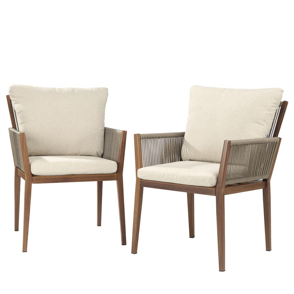 xBeStill Home™ Wilmington 5-Piece Outdoor Patio Dining Set – Wicker Rope Chairs & Stone Top Table