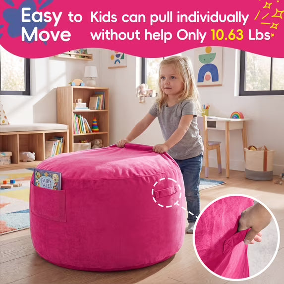 Little Blessings™ Cozy Cloud Memory Foam Kids Bean Bag Chair – Velvet Pink