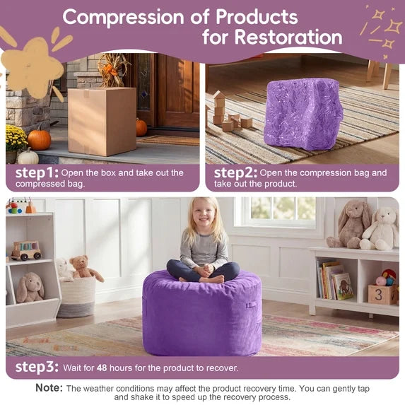 Little Blessings™ Cozy Cloud Kids Bean Bag Chair – Velvet Purple