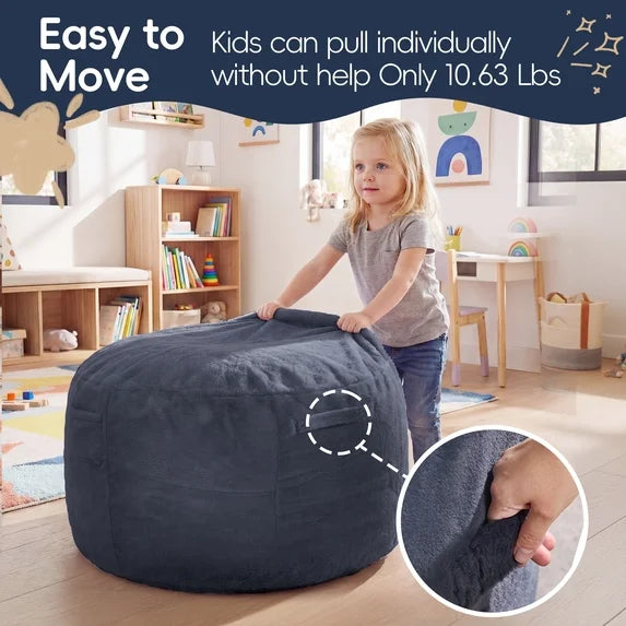 Little Blessings™ Cozy Cloud Memory Foam Kids Bean Bag Chair – Plush Blue