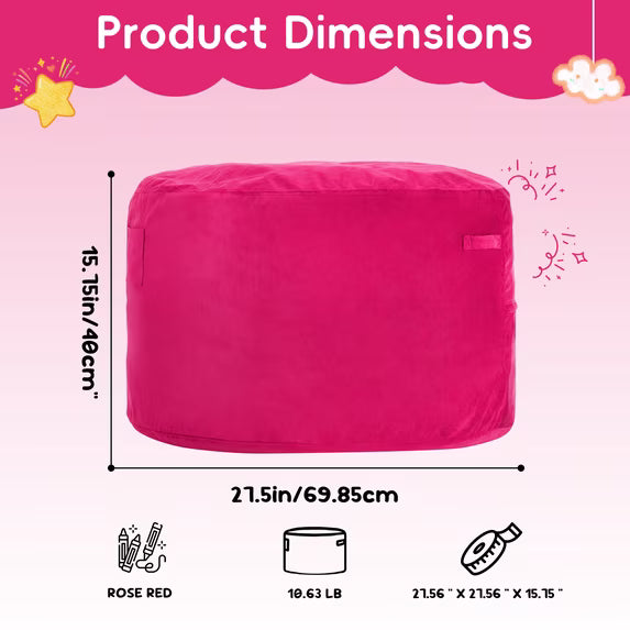 Little Blessings™ Cozy Cloud Memory Foam Kids Bean Bag Chair – Velvet Pink
