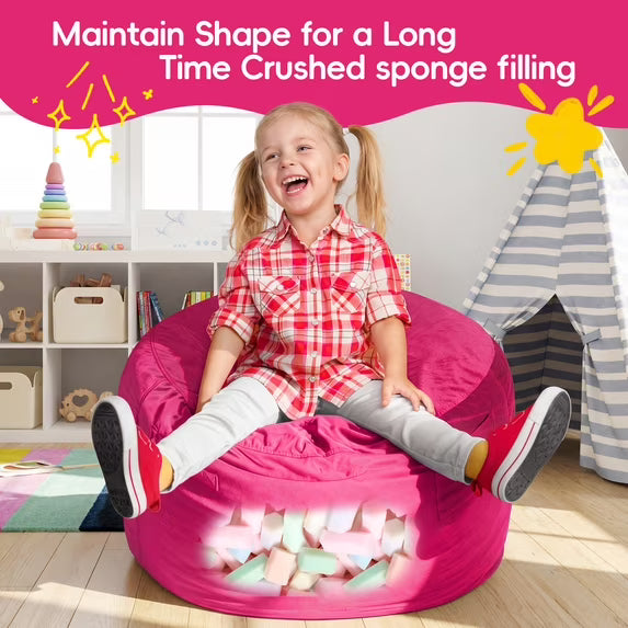 Little Blessings™ Cozy Cloud Memory Foam Kids Bean Bag Chair – Velvet Pink