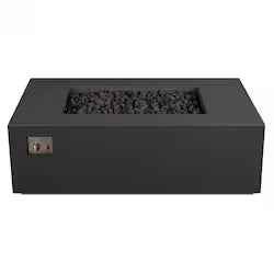 Covewood 58" Rectangular Aluminum Propane Fire Pit (Charcoal)