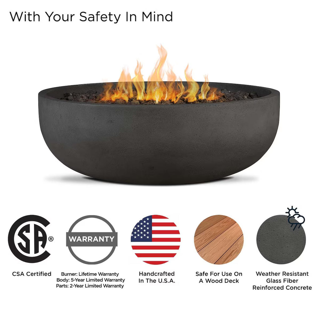 Quiet Moments™ Grand Lake Luxury Concrete Fire Bowl – Natural Gas