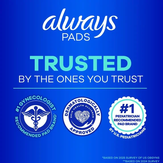 Always Ultra Thin Pads with Wings – Size 2 Long Super Absorbency (3-Pack, 58 Count Each)