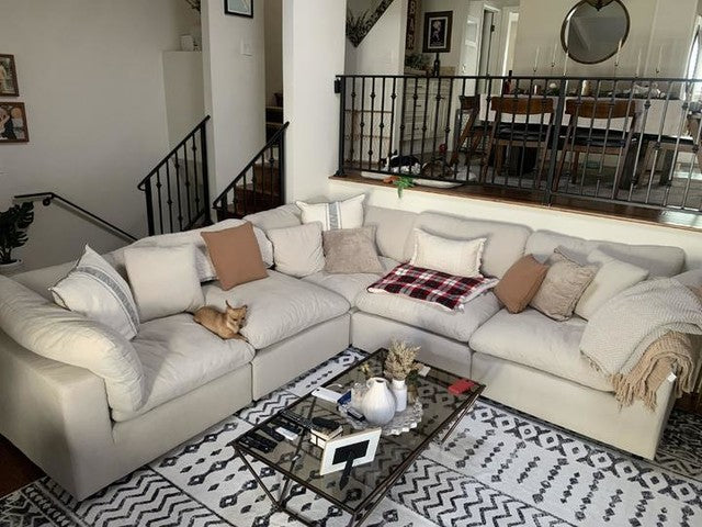 xBeStill Home™ Zone 5-Piece Modular Sectional Sofa – Cream White Reversible L-Shaped Seating
