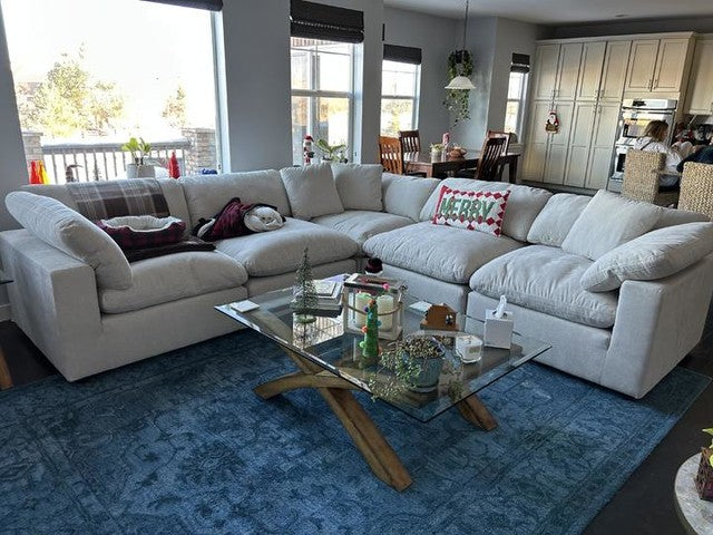 xBeStill Home™ Zone 5-Piece Modular Sectional Sofa – Cream White Reversible L-Shaped Seating