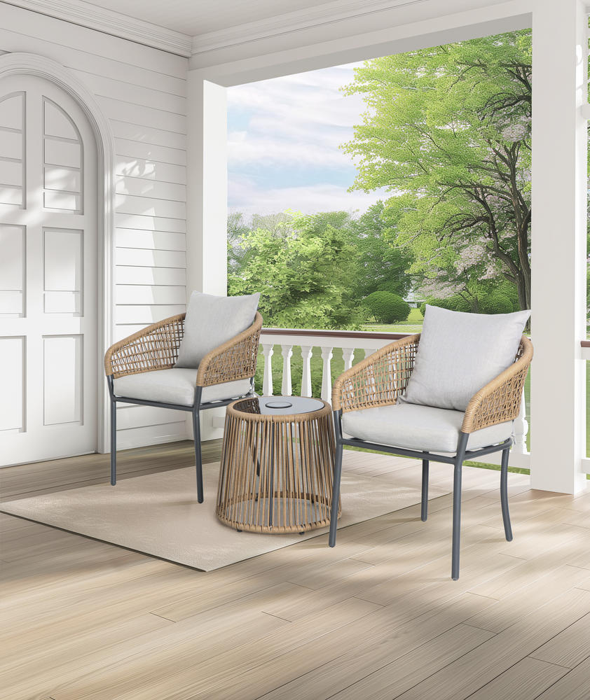 xBeStill Home™ Lumi 3-Piece Patio Bistro Set – Cozy Outdoor Seating Collection