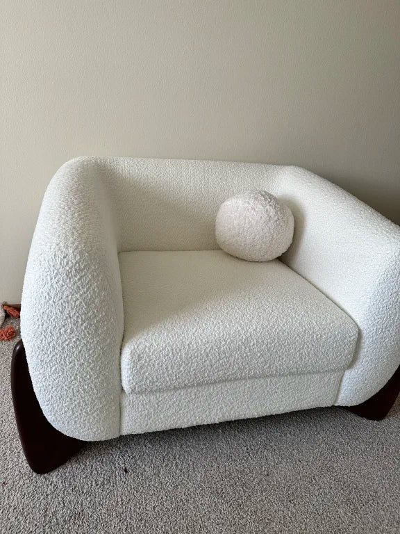 Quiet Moments™ Tina Bouclé Club Chair – Ivory White